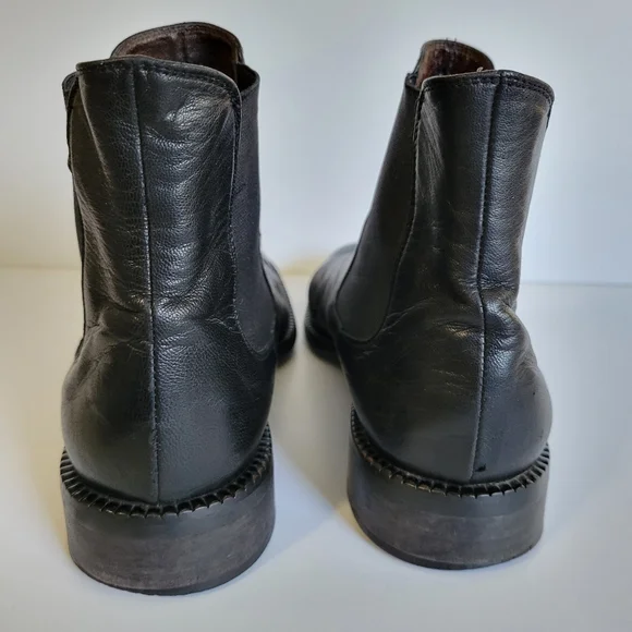 Vintage Hugo Buscati Black Leather Chelsea Boots Women's Size 10 - Picture 5 of 13